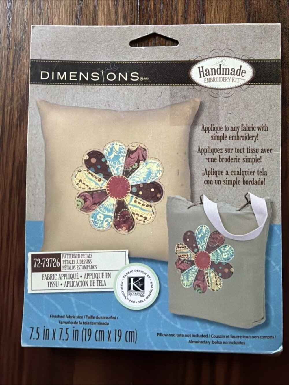 Dimensions Handmade Embroidery Kit Fabric Applique Patterned Petels 72-73726